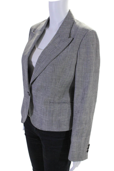 MHL Margaret Howell Womens One Button Peak Lapel Blazer Wool Gray 12