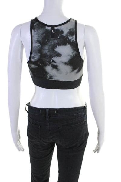 Ultracor Womens Tie Dye Print Pullover Sports Bra Black Size Extra Small