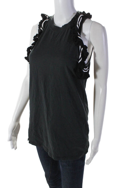 3.1 Phillip Lim Womens Ruffled Sleeveless Basic Blouse Black Size XS