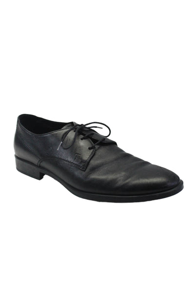 Tods Mens Leather Lace Up Oxford Dress Shoes Black Size 8.5