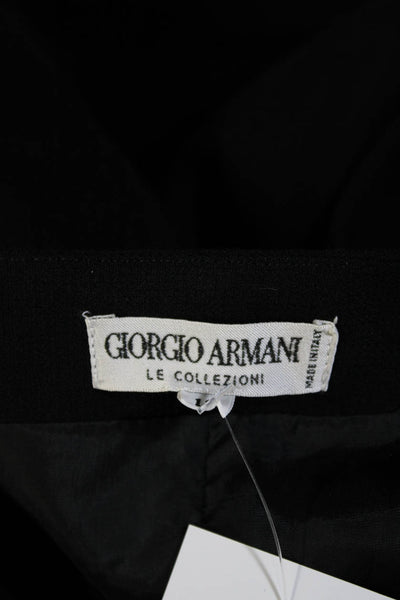 Giorgio Armani Womens Wool Darted Button Long Sleeve Wrapped Dress Black Size 12