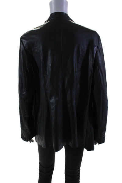 VS2 By Vakko Womens Faux Leather Long Sleeves Wrap Jacket Black Size Medium