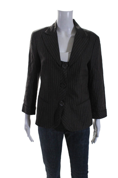 Lafayette 148 New York Women's Long Sleeves Three Button Striped Blazer Size 8