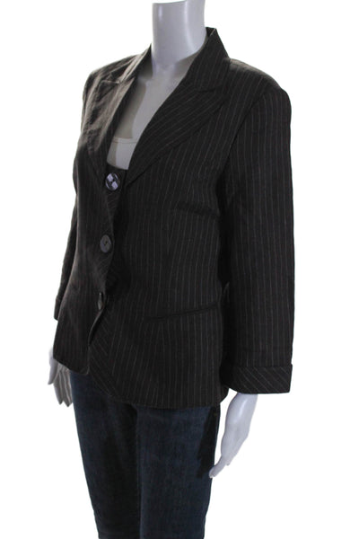 Lafayette 148 New York Women's Long Sleeves Three Button Striped Blazer Size 8