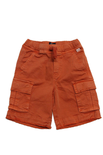 Il Gufo Childrens Boys Mid Rise Tie Up Cargo Shorts Orange Cotton Size 3