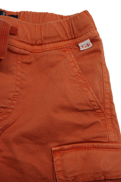 Il Gufo Childrens Boys Mid Rise Tie Up Cargo Shorts Orange Cotton Size 3