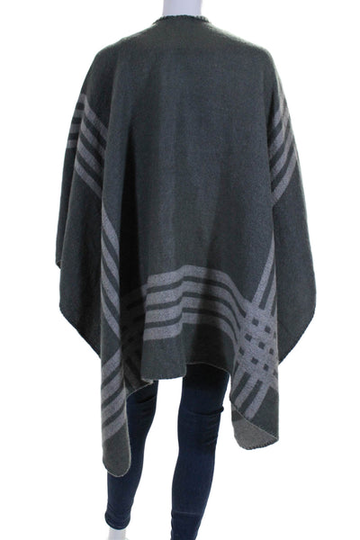 BB Dakota Womens Knitted Striped Draped Wrapped Shawl Gray Size One Size