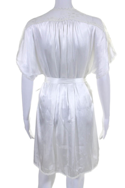 Jonquil by Diane Samandi Womens Short Sleeve Waist Tie Long Wrap Dress White M