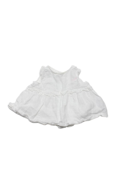 Il Gufo Girls Elastic Waist Button Down Shorts Set White 6-9 Months