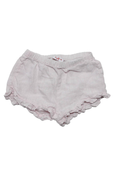 Il Gufo Girls Elastic Waist Button Down Shorts Set White 6-9 Months