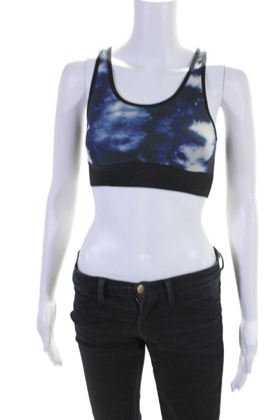 Ultracor Womens Tie Dye Print Pullover Sports Bra Blue White Size Extra Small