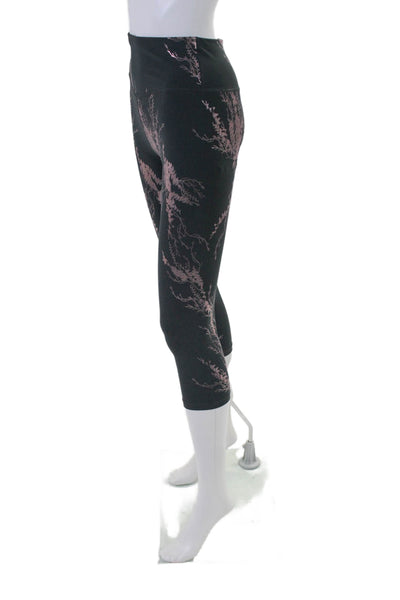 Sweaty Betty Womens Metallic Floral High Rise Leggings Black Rose Gold Size XS