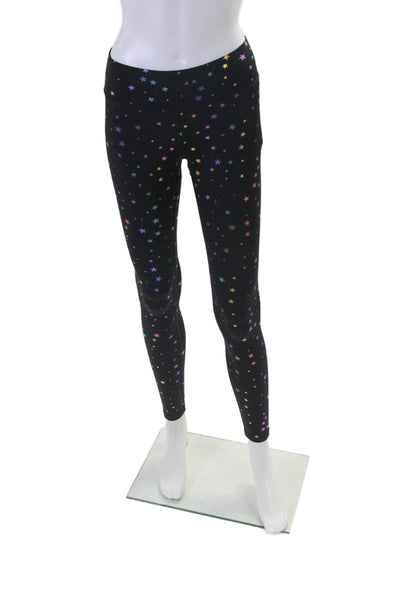 Terez Womens High Rise Star Print Activewear Leggings Black Multicolor Size XS