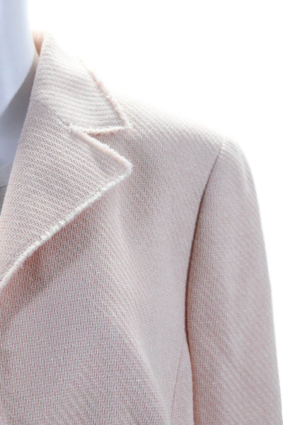 Akris Womens Button Down Long Sleeves Jacket Light Pink Wool Blend Size 16