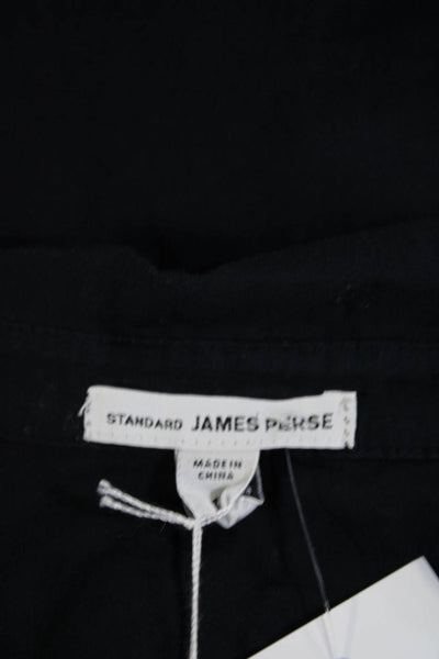 Standard James Perse Womens Collared Long Sleeves Button Down Shirt Black Size 4