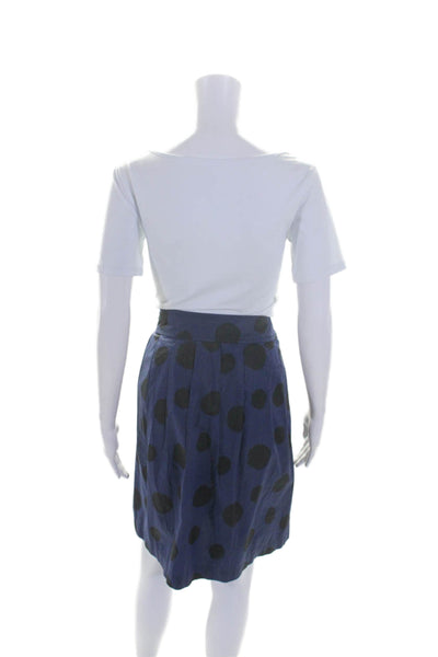 Michael Michael Kors Womens Navy Cotton Polka Dot Pockets Pleated Skirt Size 2