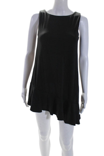 Susana Monaco Womens Sleeveless Ruffled Asymmetrical Dress Black Size Extra Smal