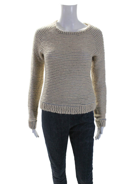 L'Agence Womens Long Sleeves Crew Neck Pullover Sweater Beige Size Extra Small