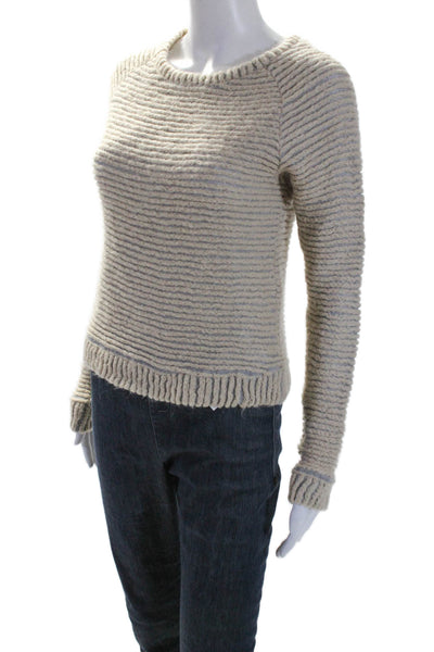 L'Agence Womens Long Sleeves Crew Neck Pullover Sweater Beige Size Extra Small