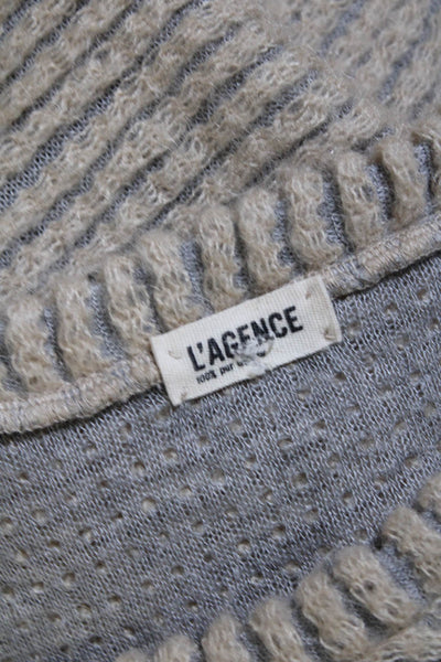 L'Agence Womens Long Sleeves Crew Neck Pullover Sweater Beige Size Extra Small