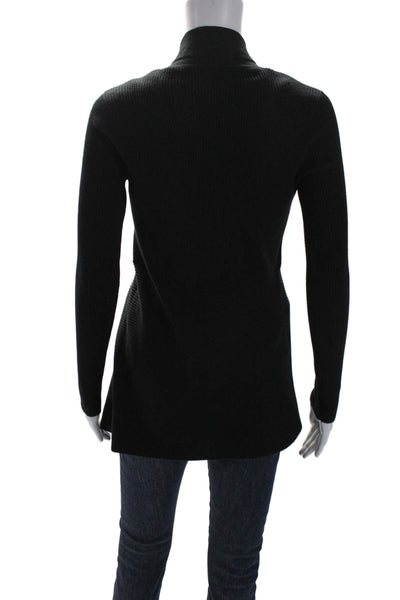 Carmen Carmen Marc Valvo Womens Long Sleeves Wrap Sweater Black Size Extra Small