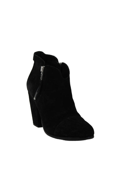 Rag & Bone Womens Suede Zip Up Cap Toe Ankle Boots Black Size 35.5 5.5