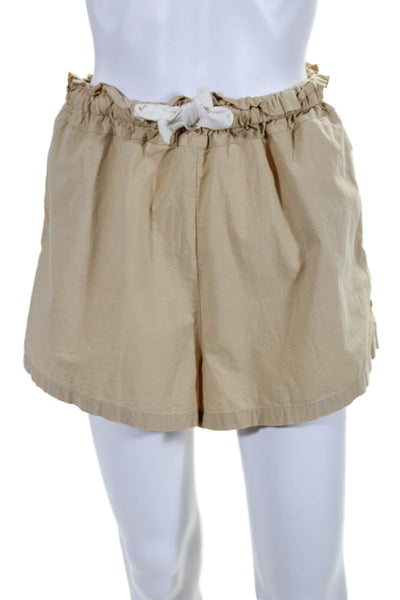 Araminta James Womens Elastic Waist Drawstring Sailor Shorts Beige Small