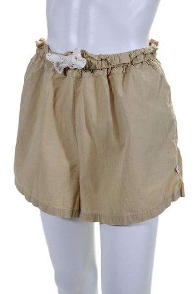 Araminta James Womens Elastic Waist Drawstring Sailor Shorts Beige Small