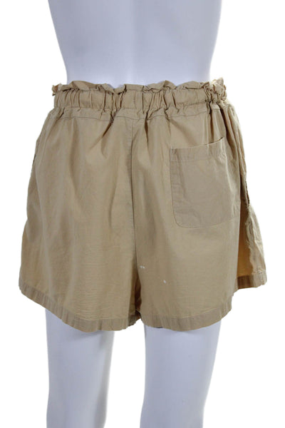 Araminta James Womens Elastic Waist Drawstring Sailor Shorts Beige Small