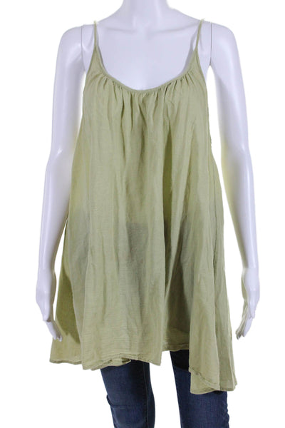 9seed Womens Scoop Neck Spaghetti Strap Basic Blouse Green One Size