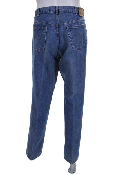 Polo Ralph Lauren Mens Cotton Denim Pleated Front Straight Jeans Blue Size 38