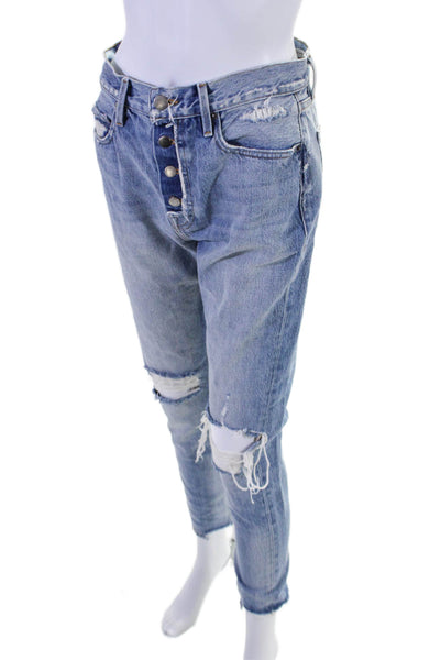 Frame Denim Womens Rigid Re-Release Original Skinny Jeans Blue Cotton Size 27