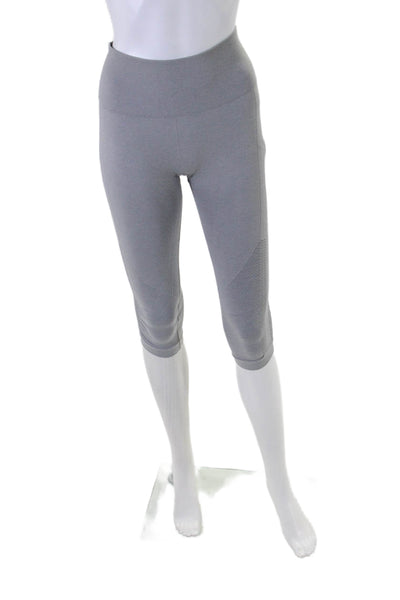 Lululemon Womens Pull On Ruched Cropped Mid Rise Leggings Ash Gray Size 4