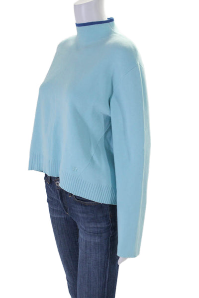 Sweaty Betty Women's Mock Neck Long Sleeves Pullover Sweater Blue Size M