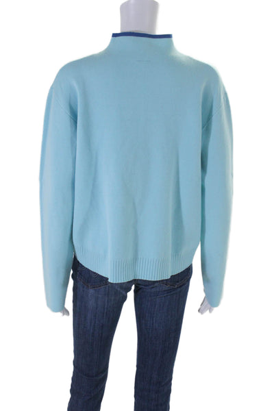 Sweaty Betty Women's Mock Neck Long Sleeves Pullover Sweater Blue Size M