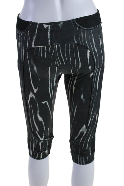 Adidas by Stella McCartney Womens Printed Cropped Leggings Black White Size Smal