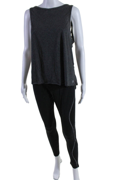 Sweaty Betty Womens Tank Top Pull On Leggings Set Gray Black Size Medium/Large