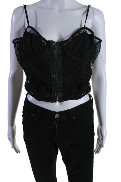 Grlfrnd Womens Lace Spaghetti Strap Corset Tank Top Black Size Extra Large