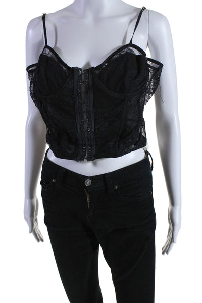 Grlfrnd Womens Lace Spaghetti Strap Corset Tank Top Black Size Extra Large