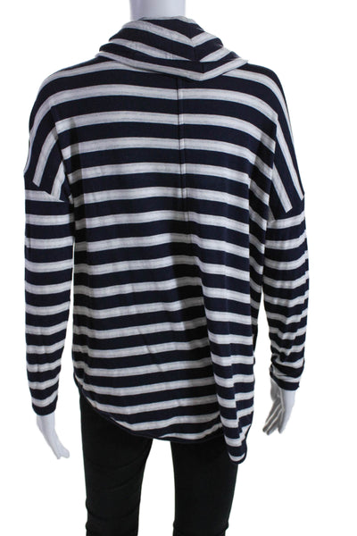 Lou & Grey Womens Long Sleeve Striped Turtleneck Top Multicolor Medium