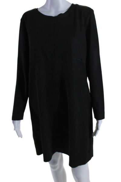 JOH Womens Long Sleeve Pullover Scoop Neck Mid Calf Dress Black Size Large