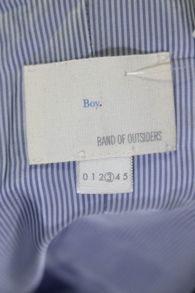 Boy. Band Of Outsiders Womens Blue Cotton Striped Long Sleeve Blazer Size 3