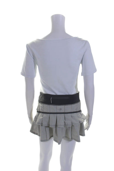 Lululemon Womens Gray White Striped Pleated Active Skort Skirt Size 2