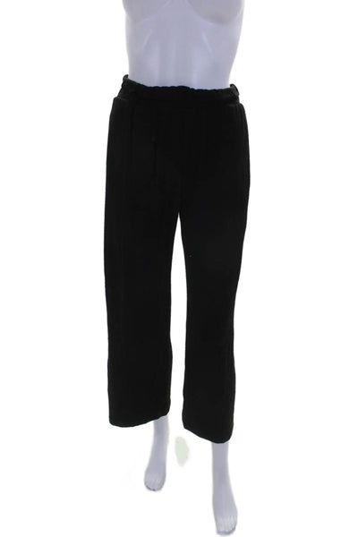 Lesjour! Womens Black Collar Long Sleeve Pullover Sweatshirt Pants Set Size XS