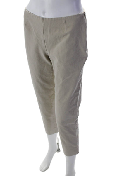 Lafayette 148 New York Women's Flat Front Straight Leg Ankle Pants Beige Size 4