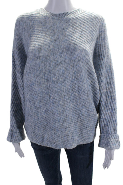 RD Style Womens Ribbed Dolan Long Sleeve Pullover Sweater Blue Size S