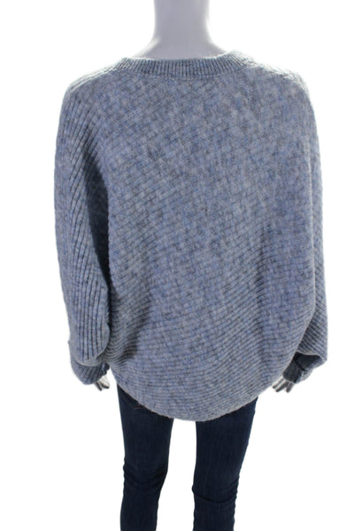 RD Style Womens Ribbed Dolan Long Sleeve Pullover Sweater Blue Size S