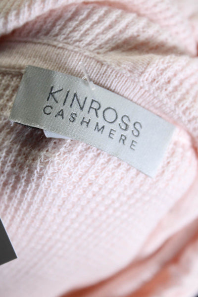 Kinross Cashmere Womens Cotton Long Sleeve Hooded Pullover Sweater Pink Size XS