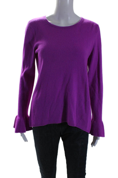 Project Womens Crew Neck  Flare Sleeve Sweater Purple Size Medium