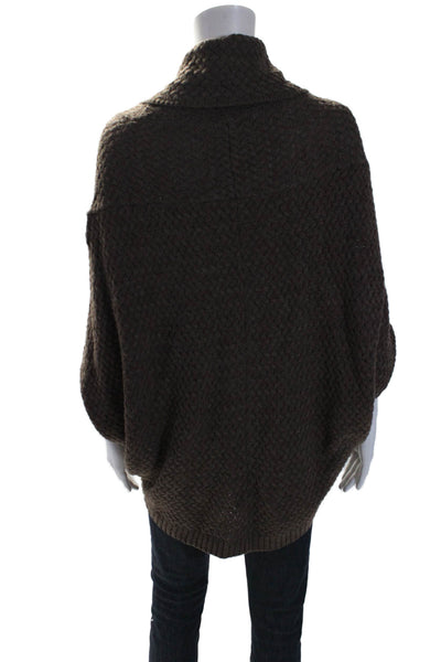 Moth Womens Sleeveless Thick Knit Turtleneck Sweater Brown Size Medium